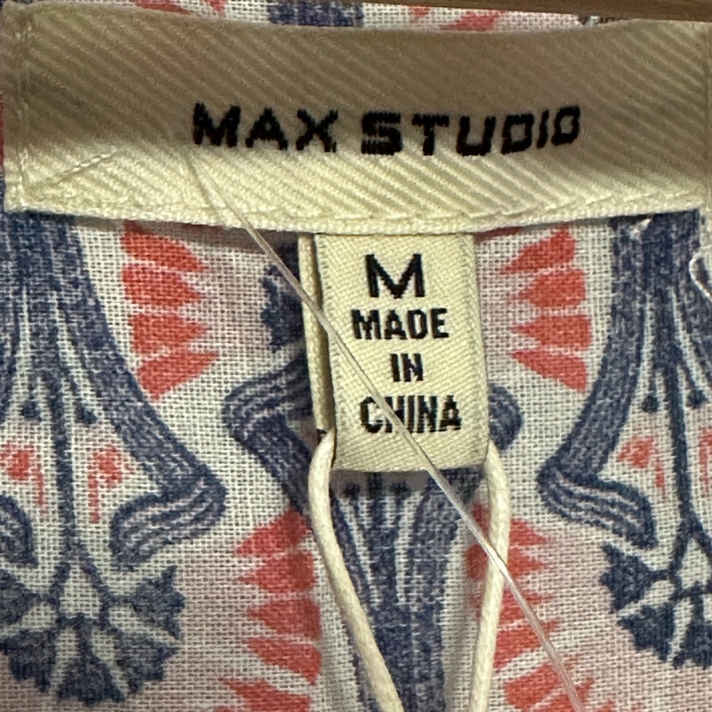 Max Studio Sleeveless Coral/blue/pink Geometric boho Print Maxi Dress Medium NWT - Picture 5 of 7